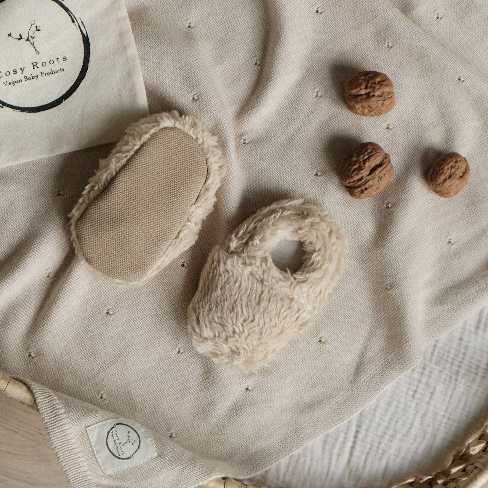 Organic Teddy Shoes - Cream - SALE