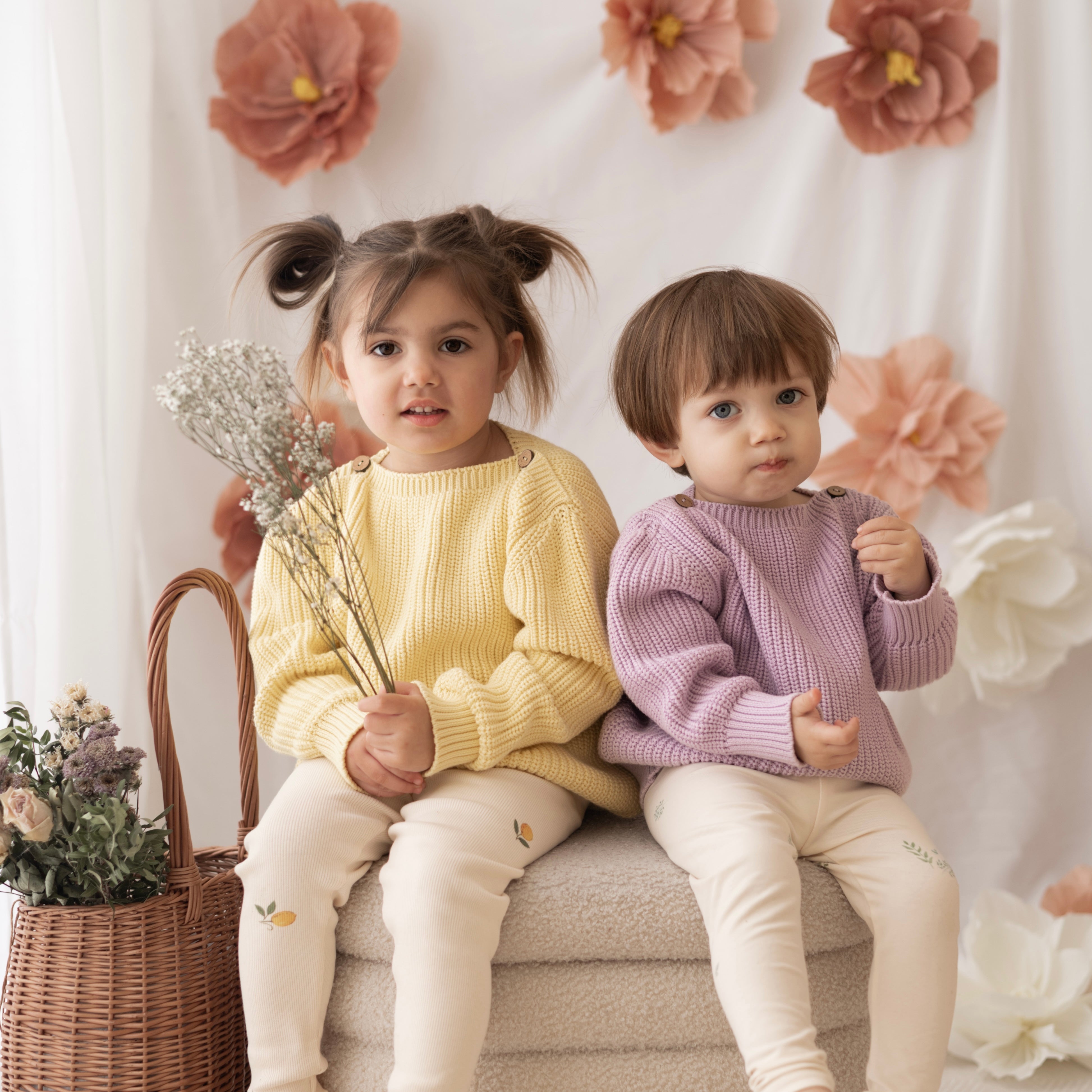 Organic Oversize Knit Pulli - Lavender
