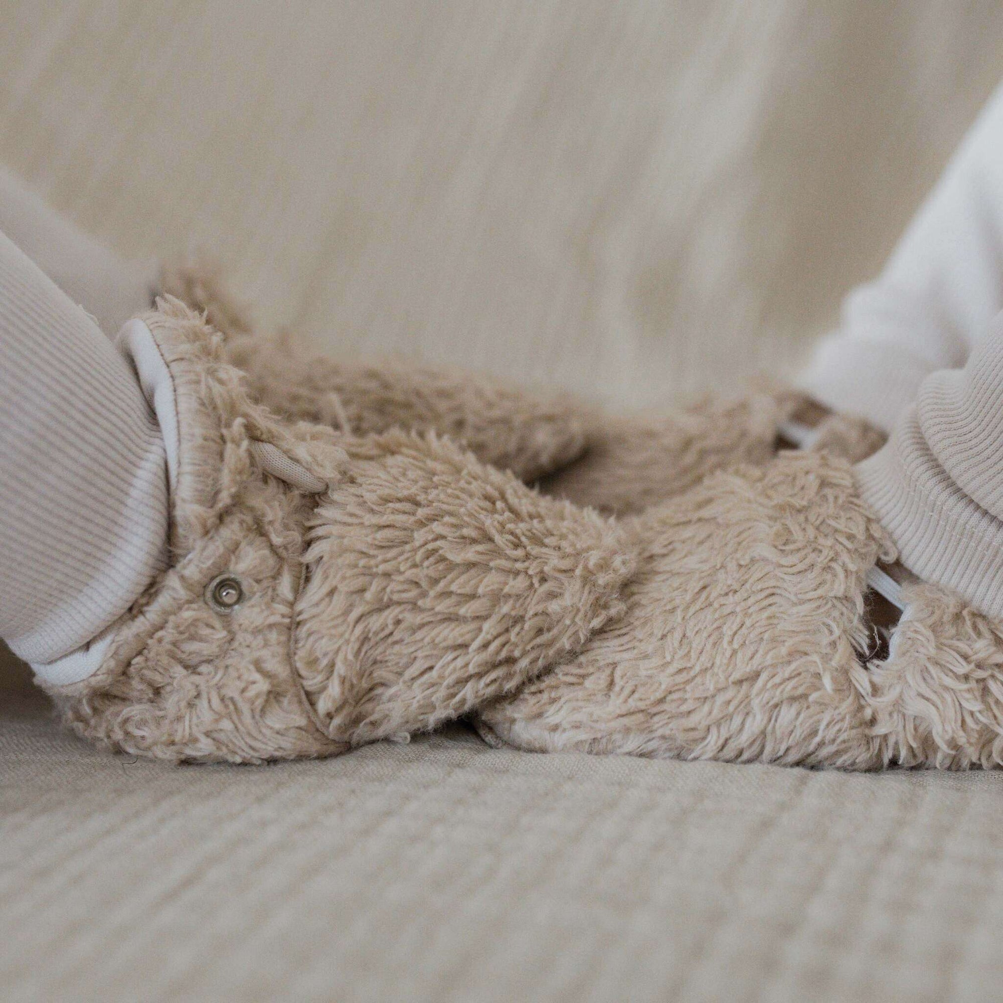 Organic Teddy Booties - Cream - SALE