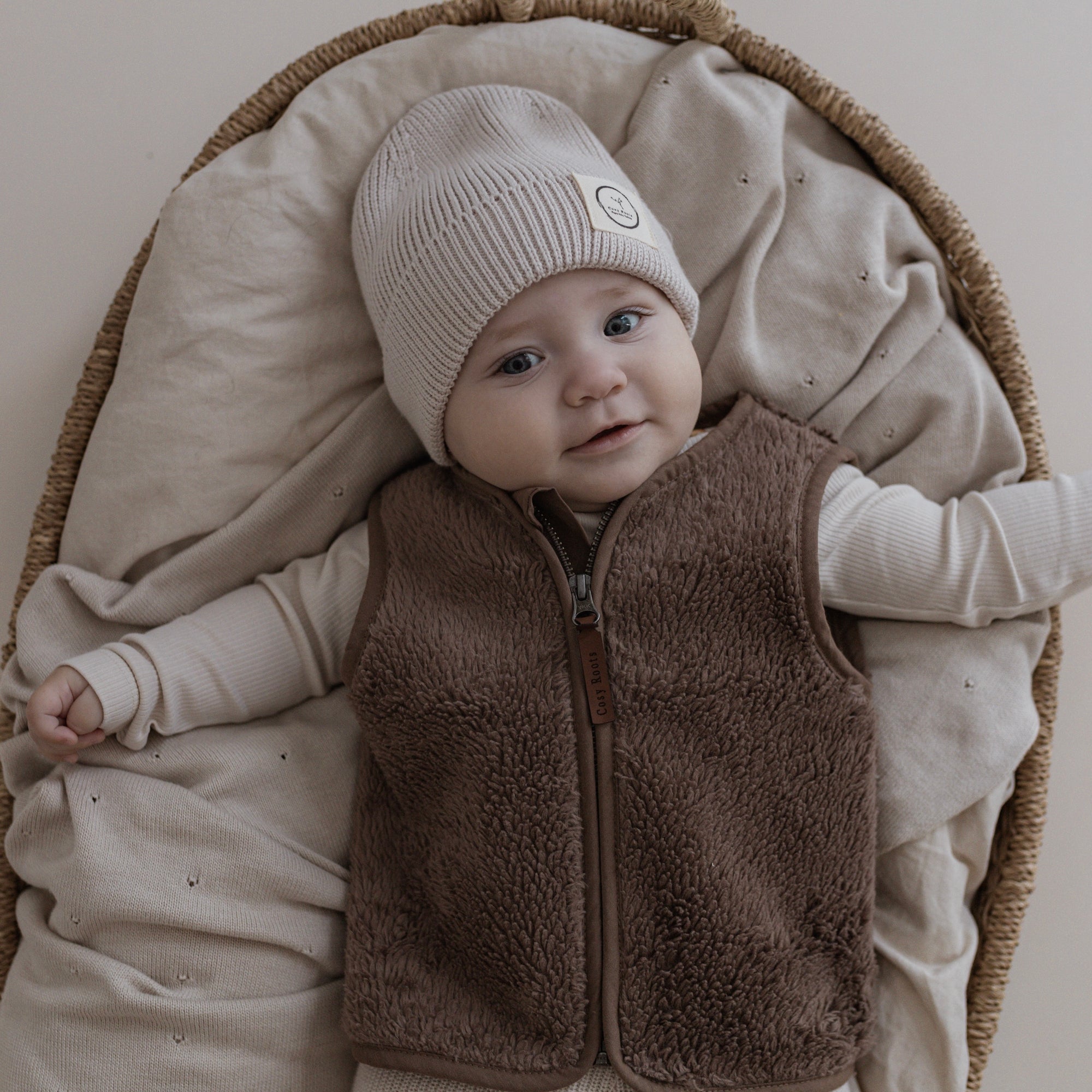 Organic Teddy Vest - Mocha