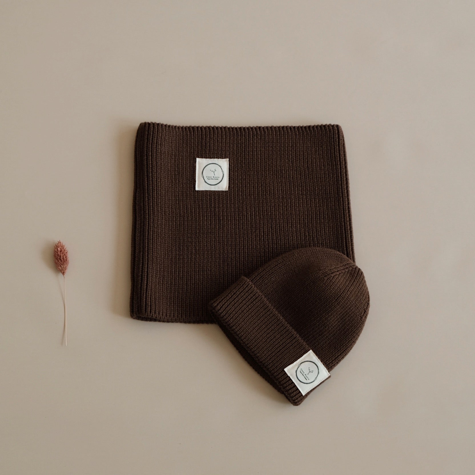 Organic Knit Beanie - Chocolate
