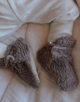 Organic Teddy Booties - Mocha - SALE