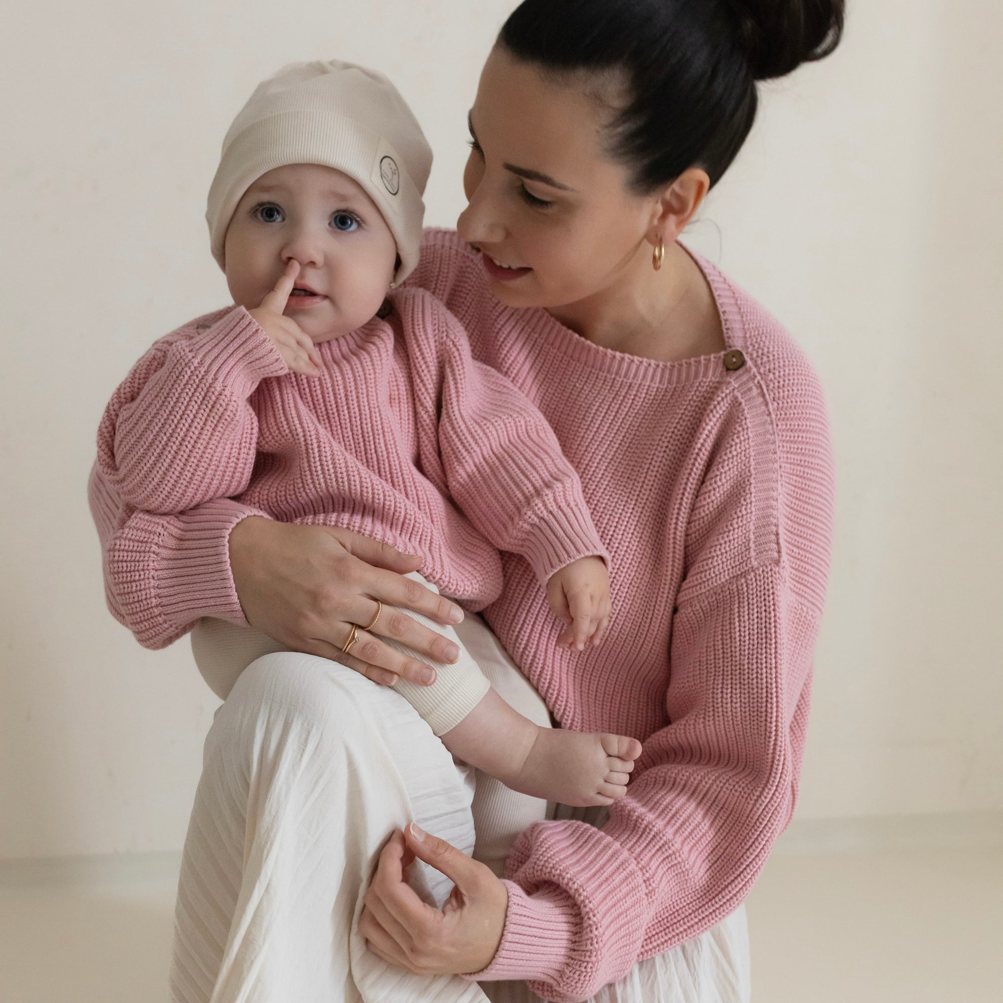 Organic Oversize Knit Pulli - Candy Pink