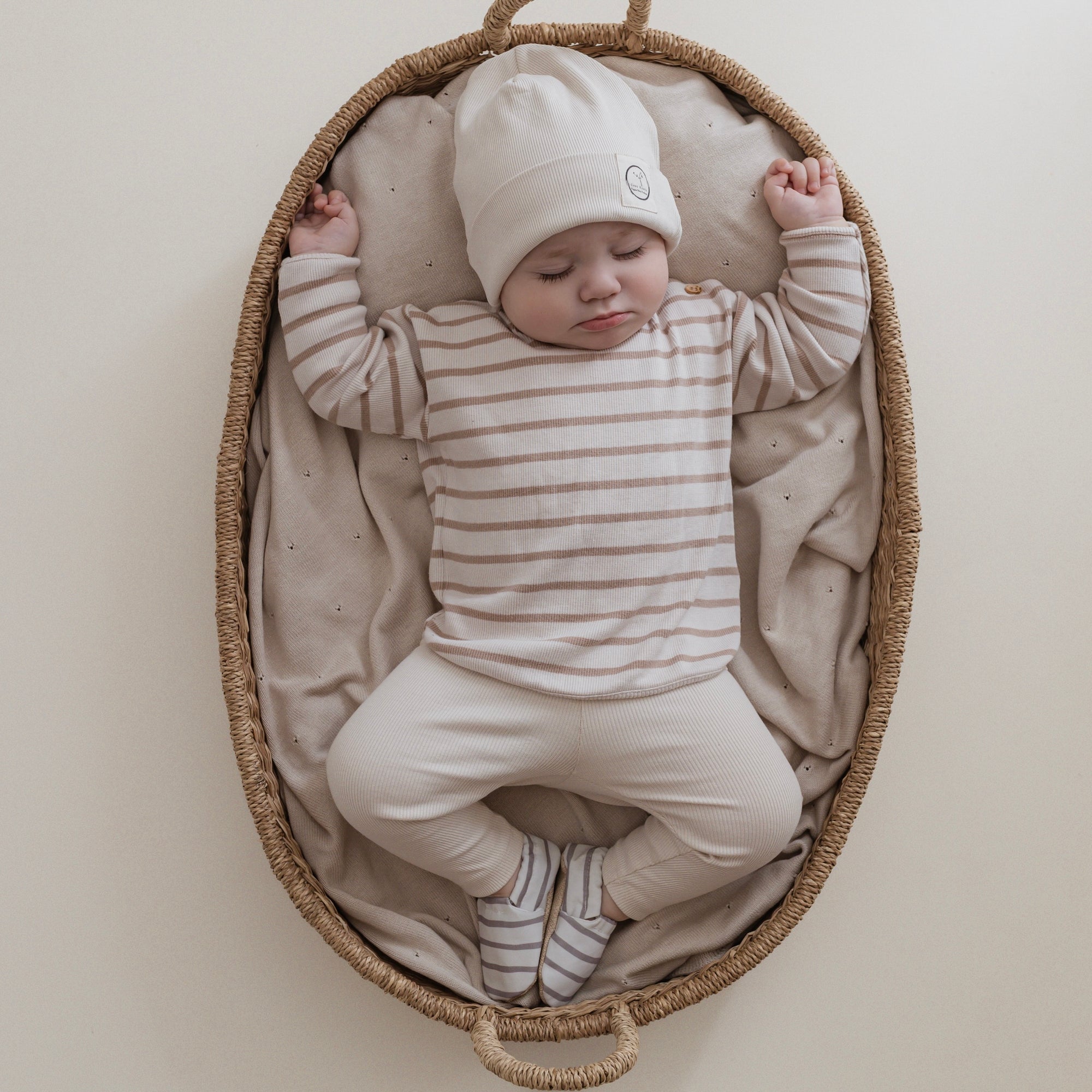 Vegan Shoes - Caramel Striped