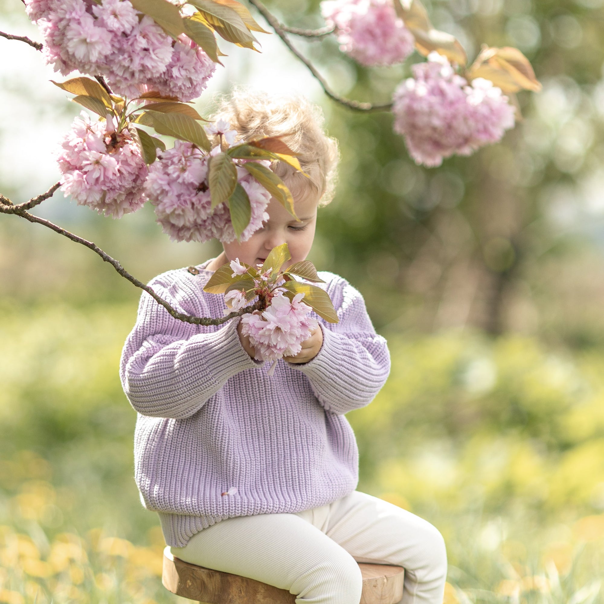 Organic Oversize Knit Pulli - Lavender