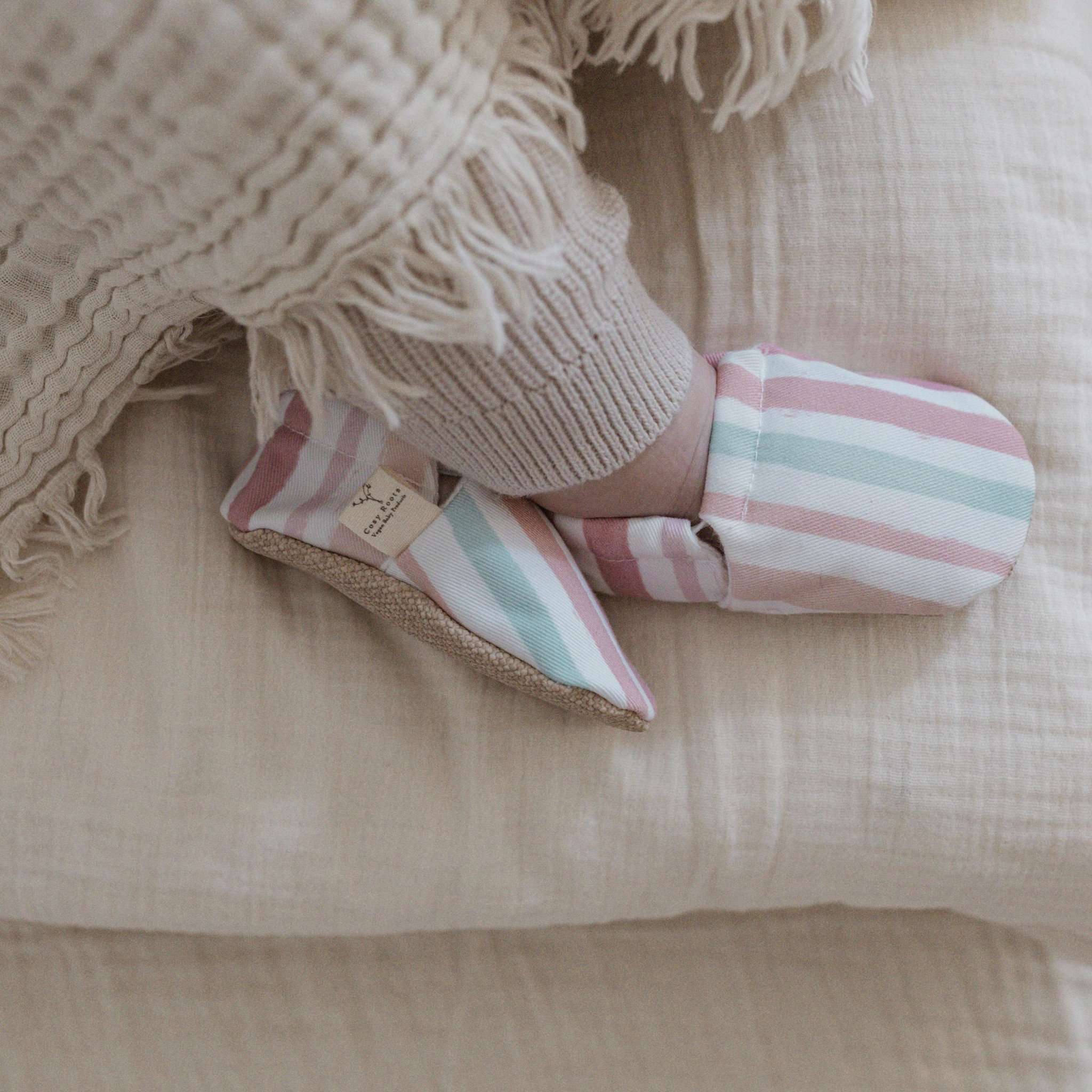 Vegan Shoes - Pastel Stripes – Cosy Roots GmbH