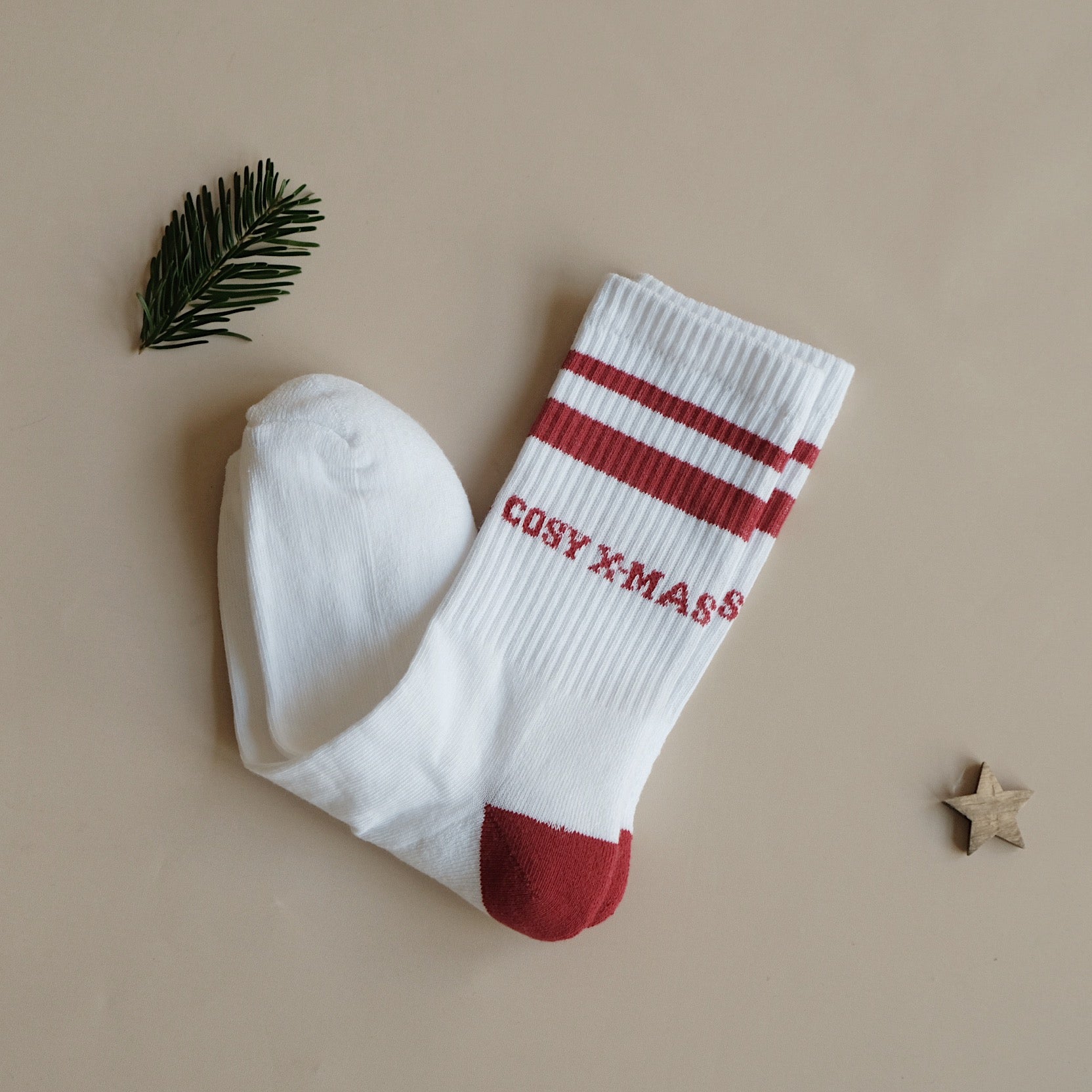 Organic Socks - Cosy Christmas - Red