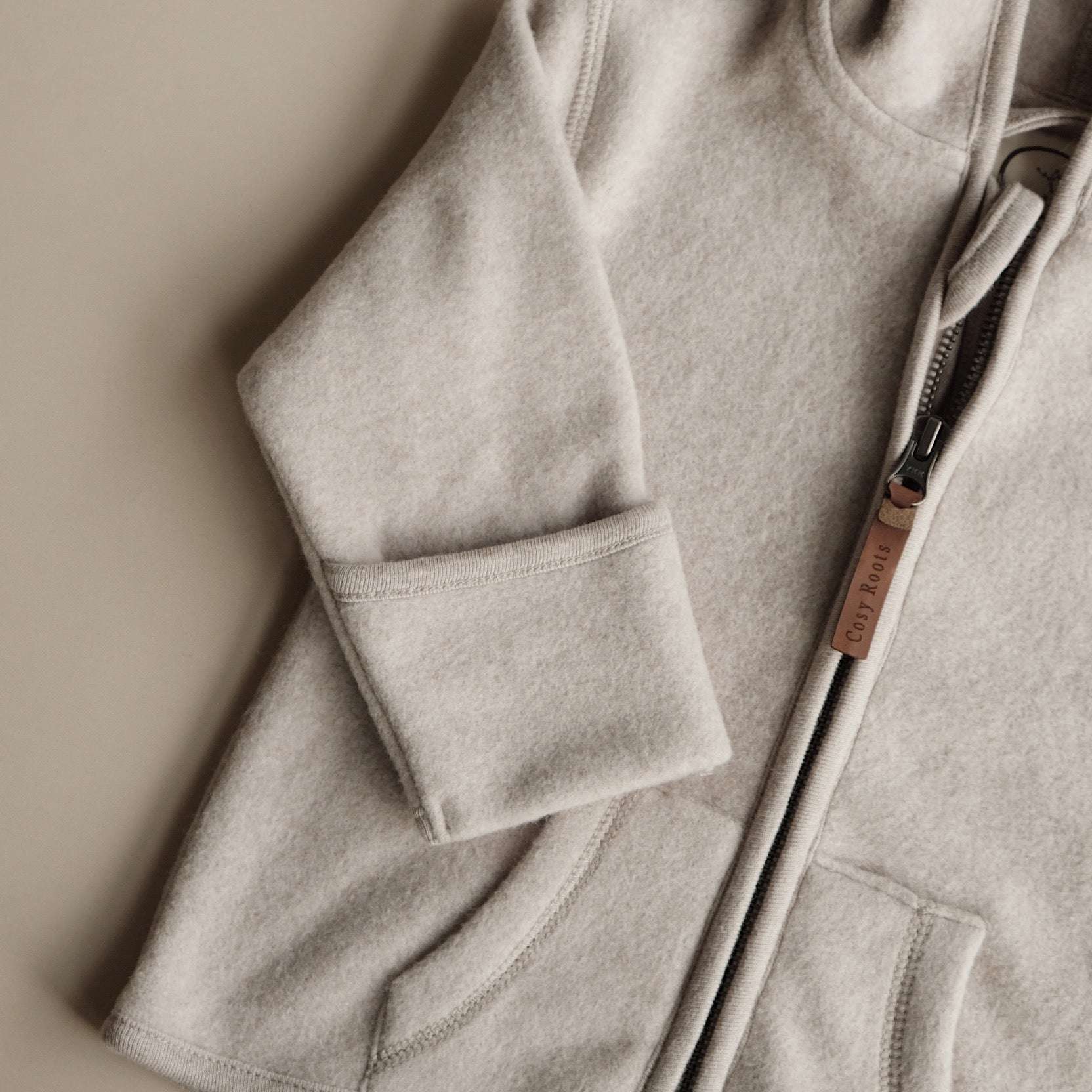 Organic Fleece Jacket - Taupe Melange