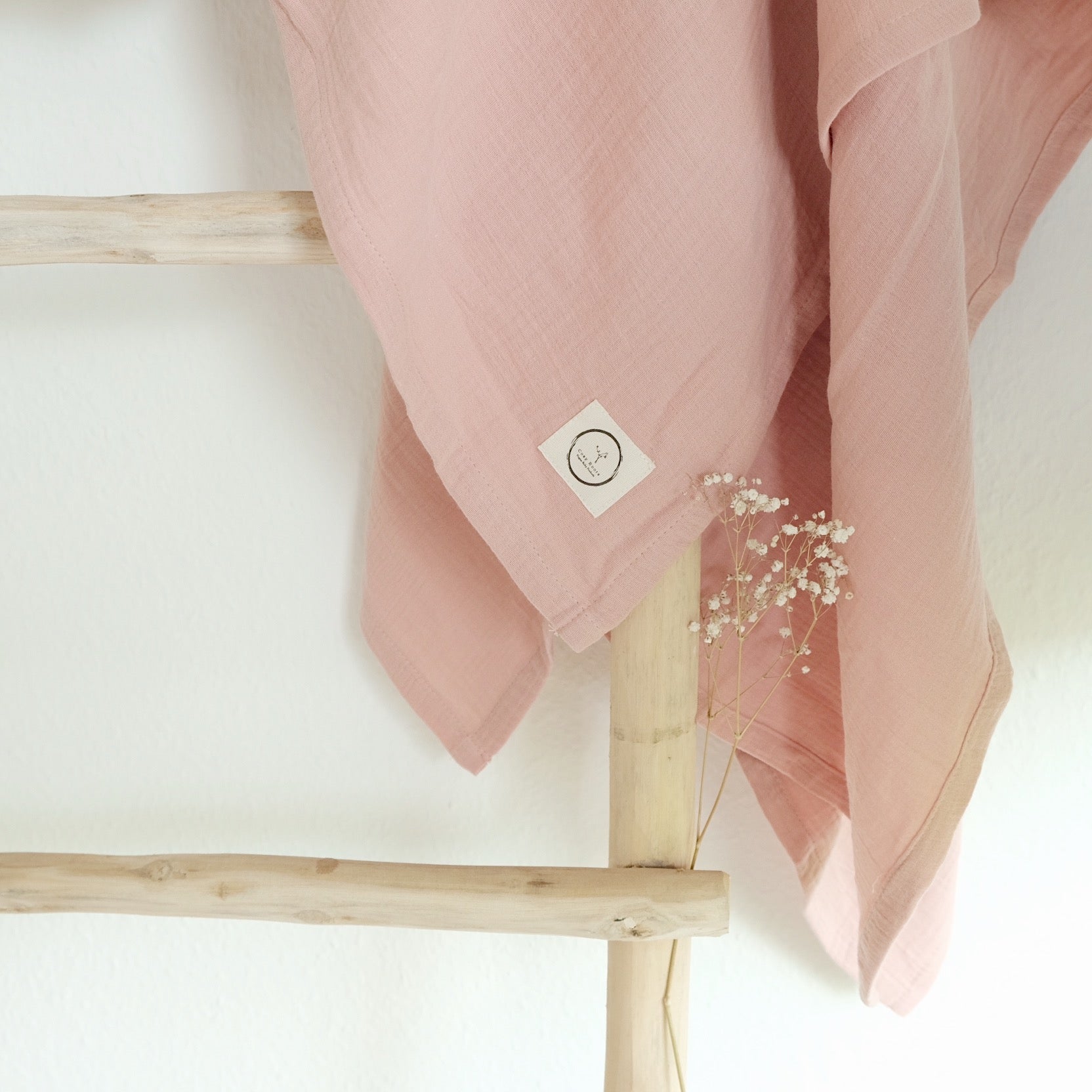 Organic Muslin Swaddle - Dusty Rose - 120x120cm
