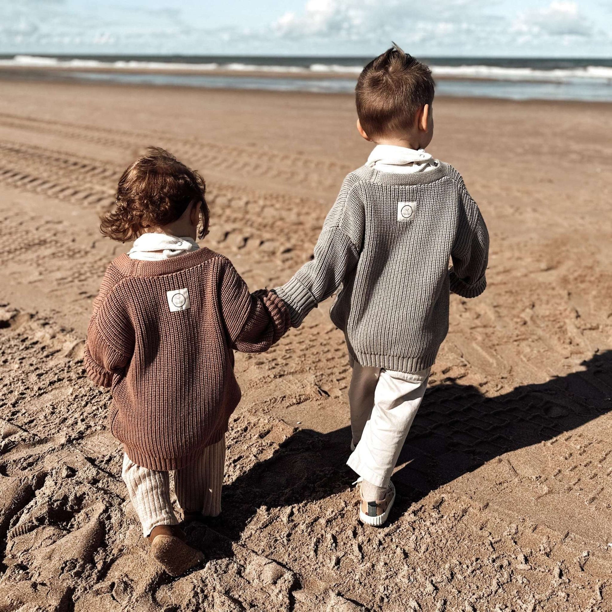 Organic Knit Cardigan - Khaki - S A L E