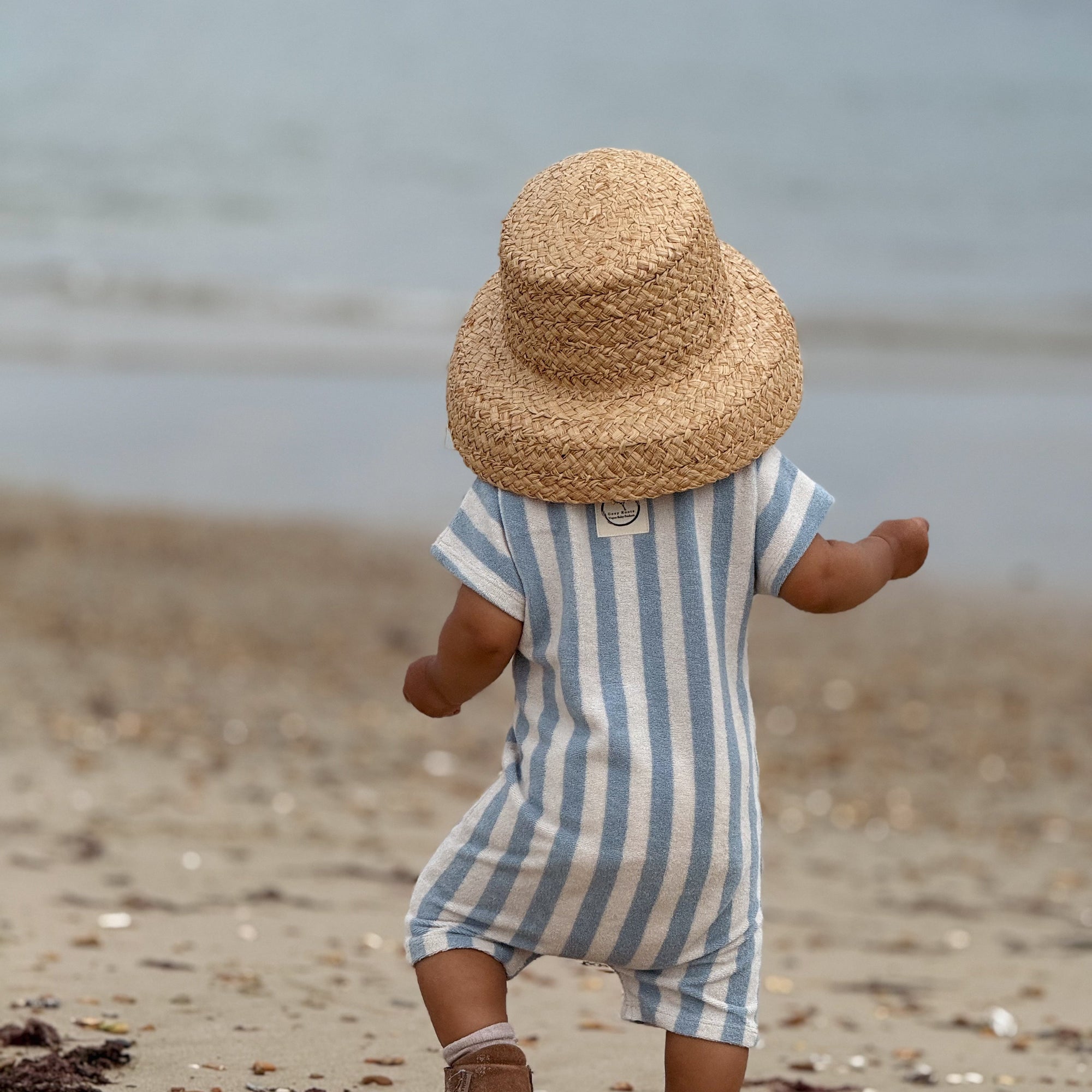 Organic Terry Onesie - Blue Striped