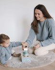 Organic Oversize Knit Sweater - MUM - Dusty Blue