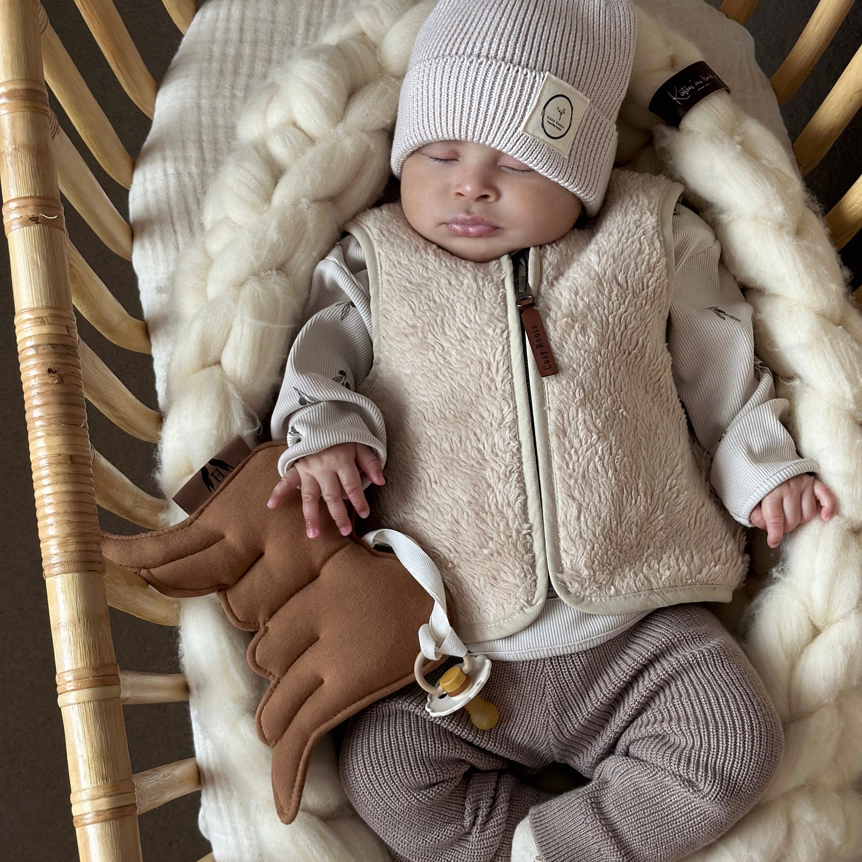Organic Teddy Vest - Cream
