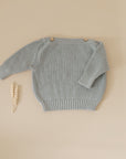 Organic Oversize Knit Pulli - Dusty Blue