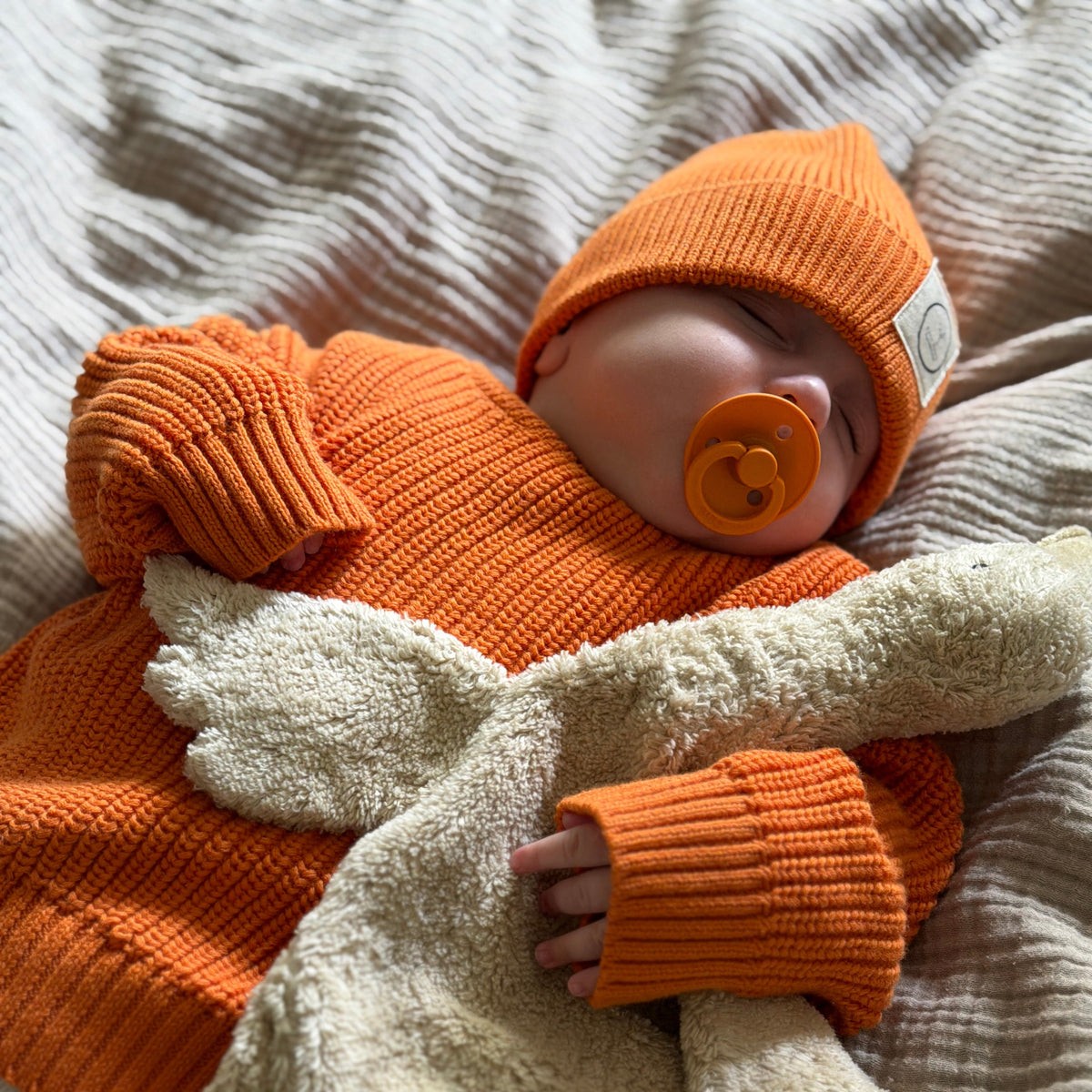 GOTS Organic Oversize Knit Pulli - Pumpkin Orange