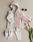 Organic Fleece Jacket - Light Beige Melange