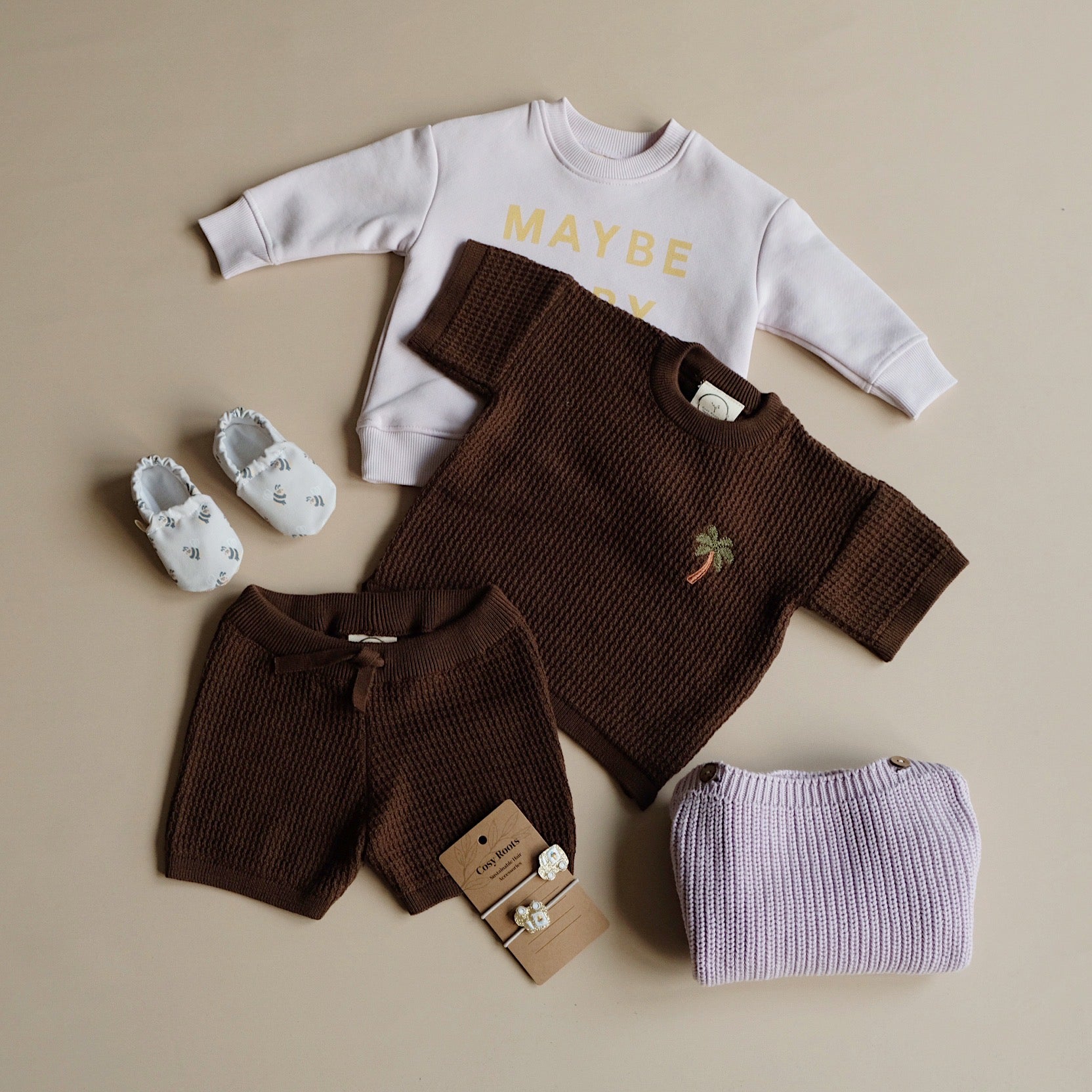 Organic Palm Summer Knit Shirt - Chocolate Brown