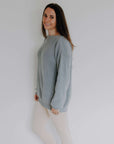 Organic Oversize Knit Sweater - MUM - Dusty Blue