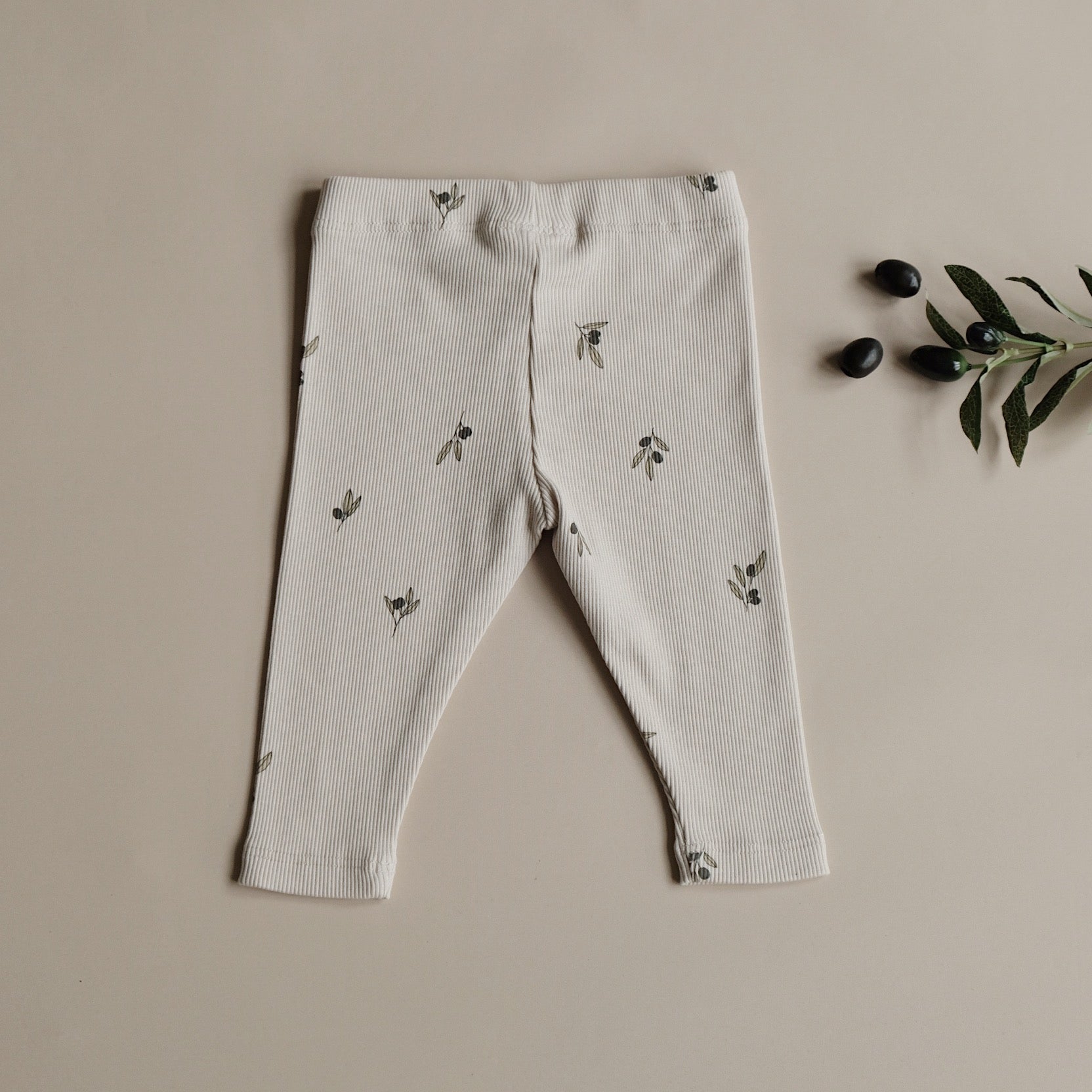 Organic Rib Leggings - Tiny Olives
