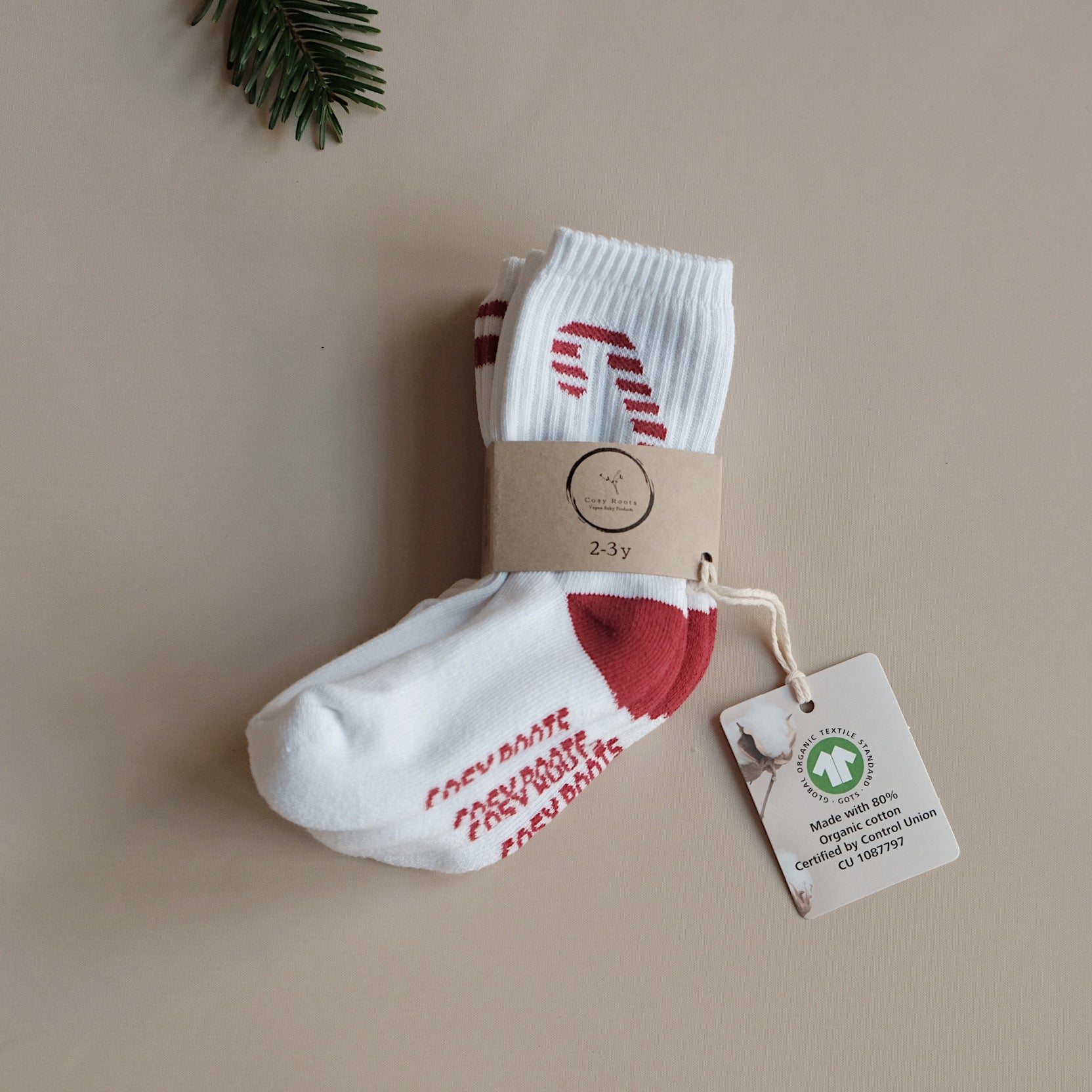Organic Christmas Socks Red - 2 Pack