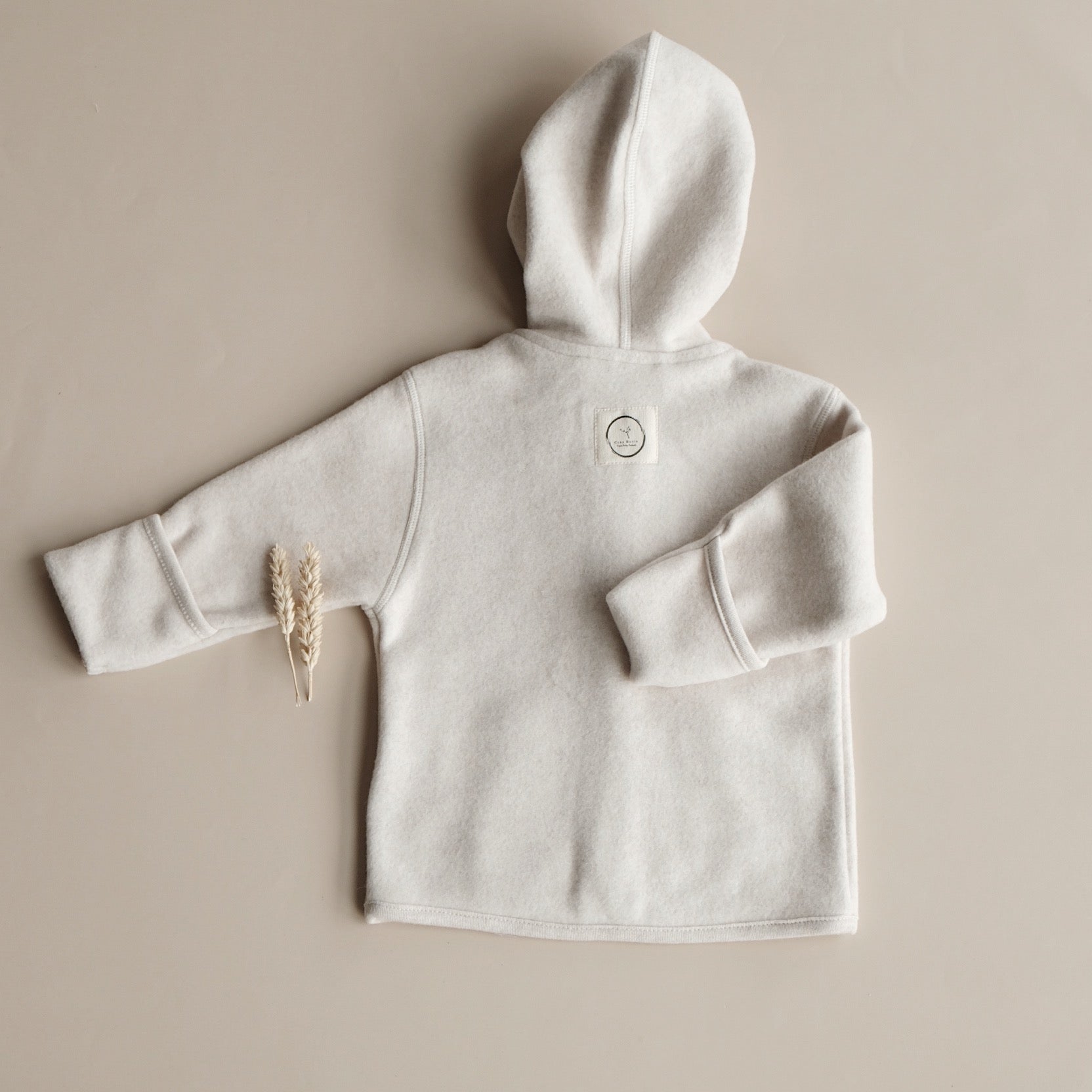 Organic Fleece Jacket - Light Beige Melange