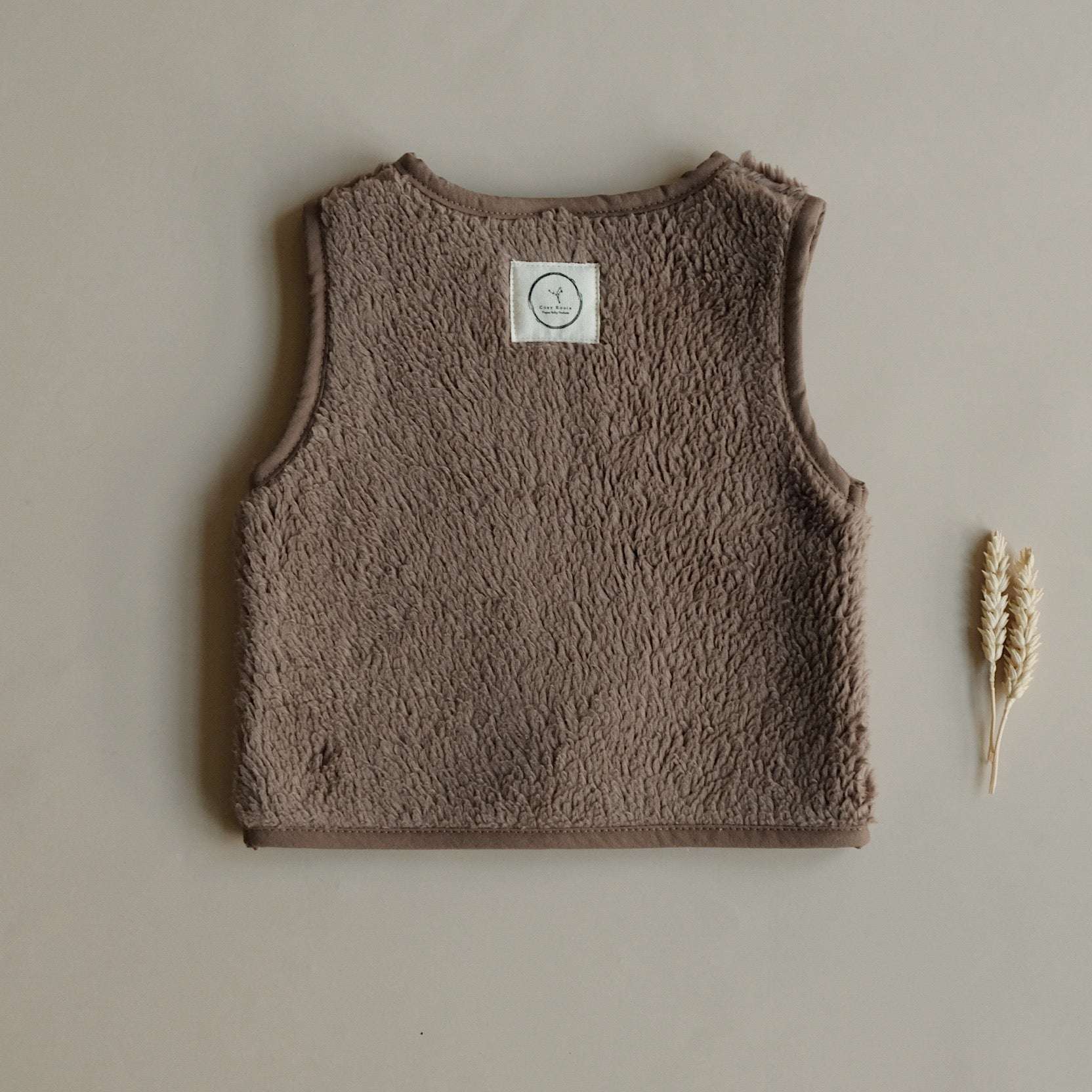 Organic Teddy Vest - Mocha - SALE