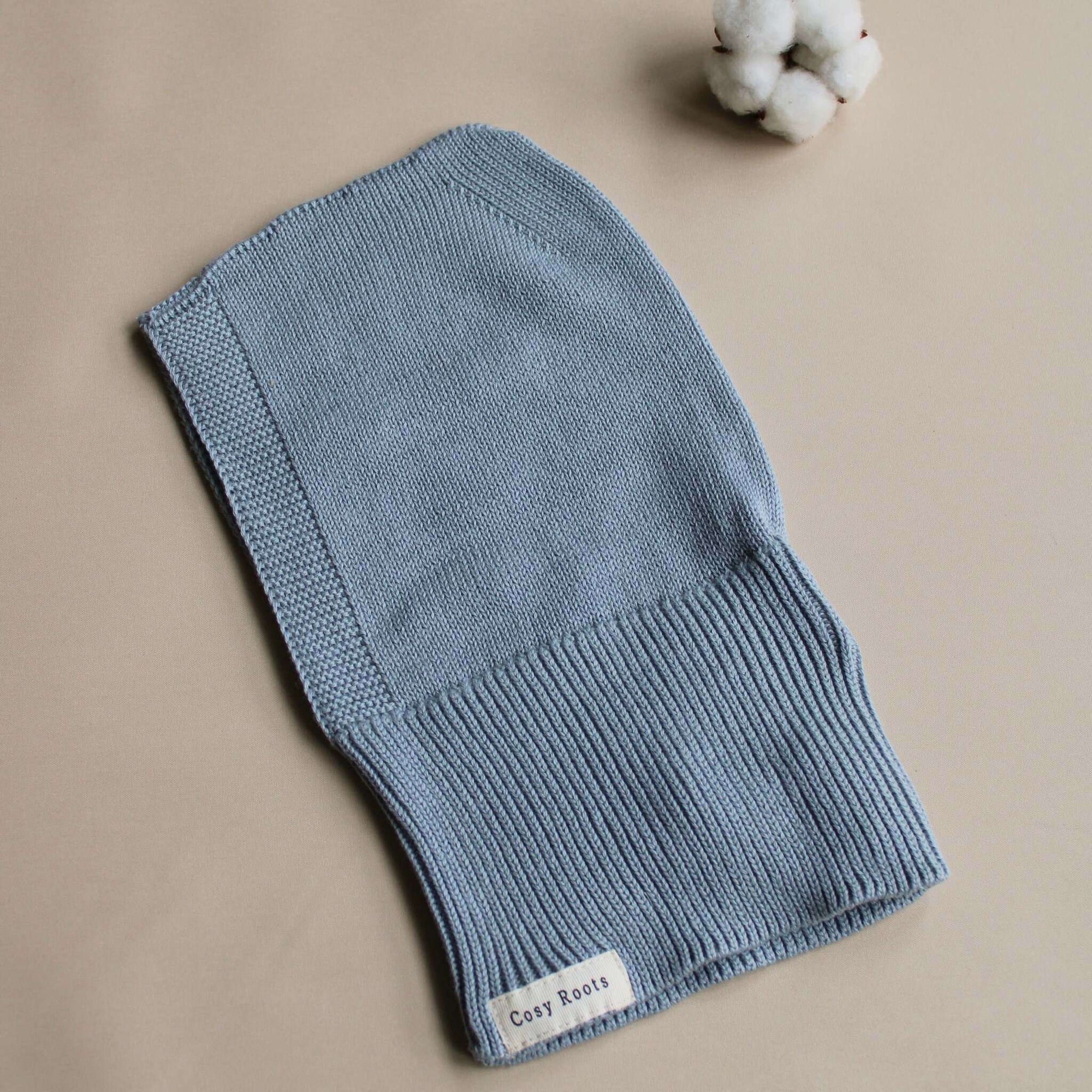 Organic Knit Balaclava - Dusty Blue