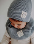 Organic Knit Scarf - Dusty Blue