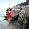 Sustainable UV Longsleeved Bathing Suit - Red (UV STANDARD 801)