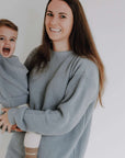Organic Oversize Knit Sweater - MUM - Dusty Blue