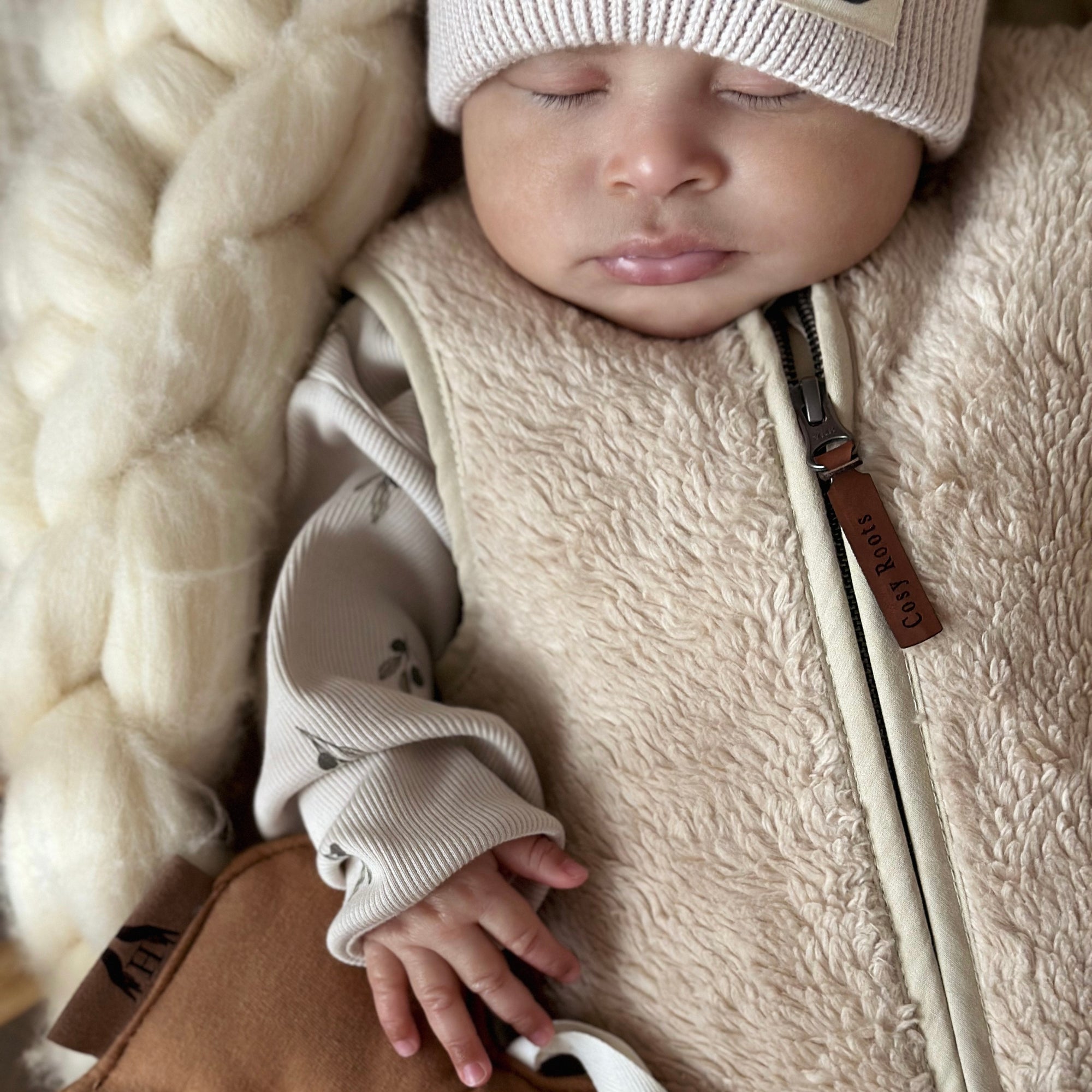 Organic Teddy Vest - Cream