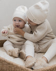 Organic Teddy Booties - Cream