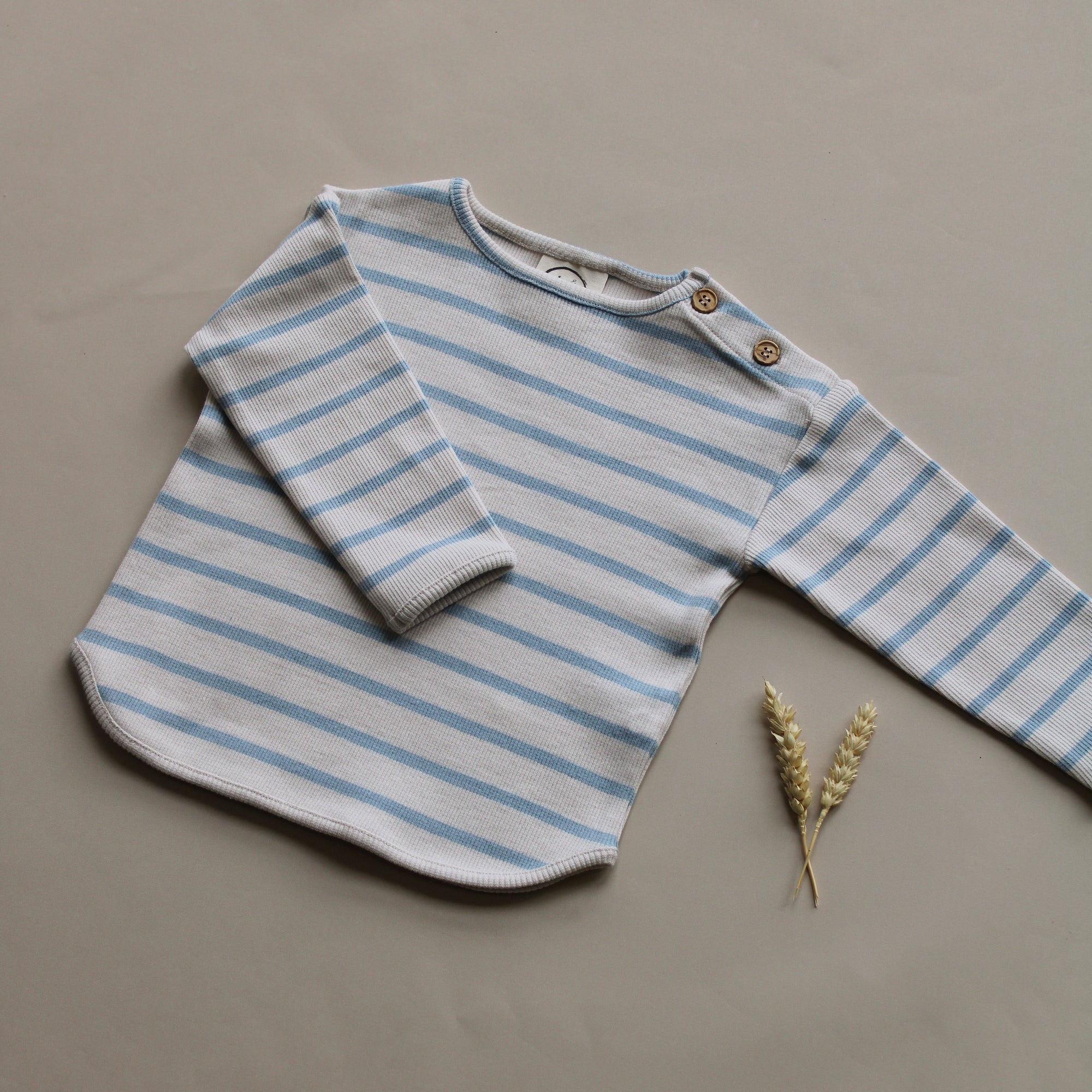 Organic Rib Sweatshirt - Blue Striped