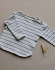 Organic Rib Sweatshirt - Blue Striped