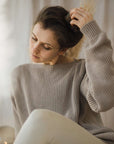 Organic Oversize Knit Pulli - MUM - Caramel