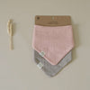 Organic Muslin Bibs - Dusty Rose/Caramel - SALE