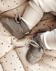Organic Knit Booties - Khaki - S A L E