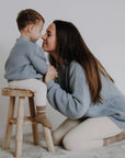Organic Oversize Knit Sweater - MUM - Dusty Blue