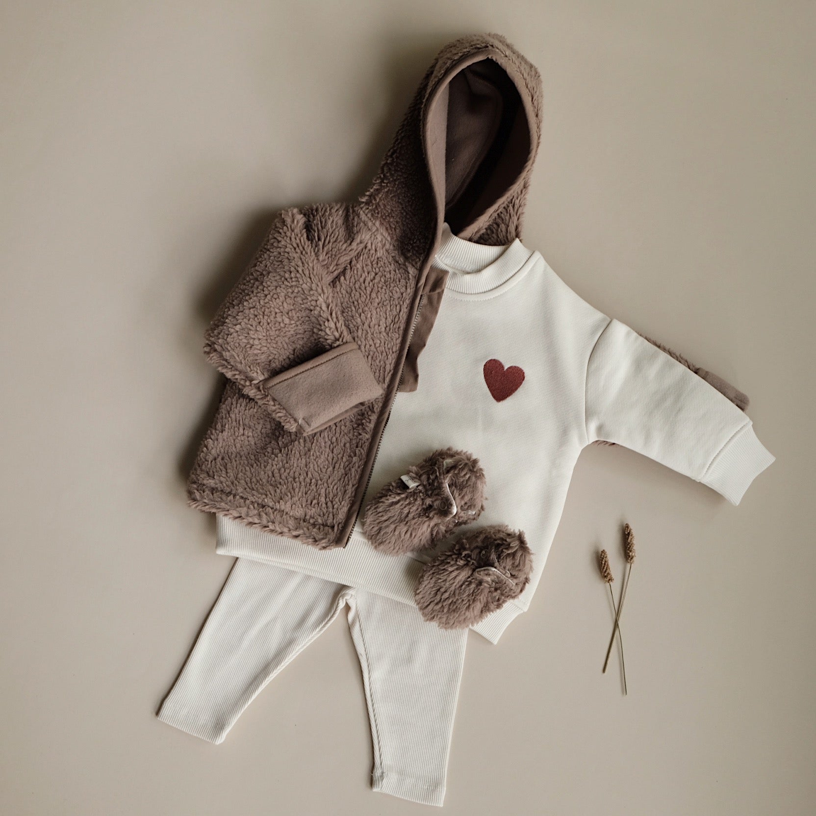 Organic Teddy Booties - Mocha