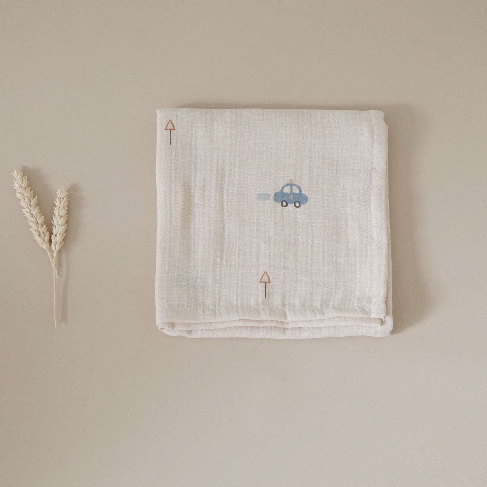 Organic Muslin Swaddle Set - Little Driver/Caramel - SALE