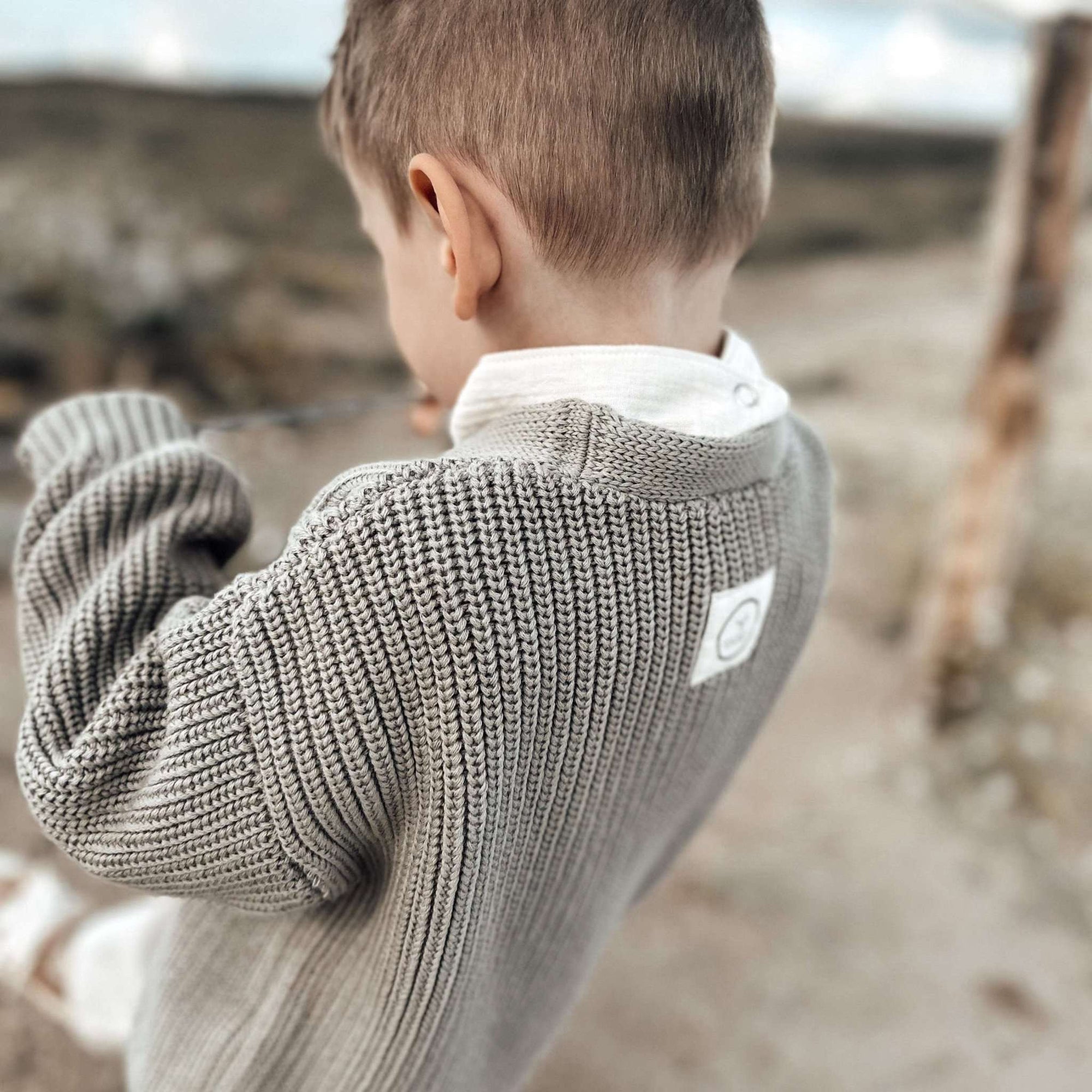 Organic Knit Cardigan - Khaki - S A L E