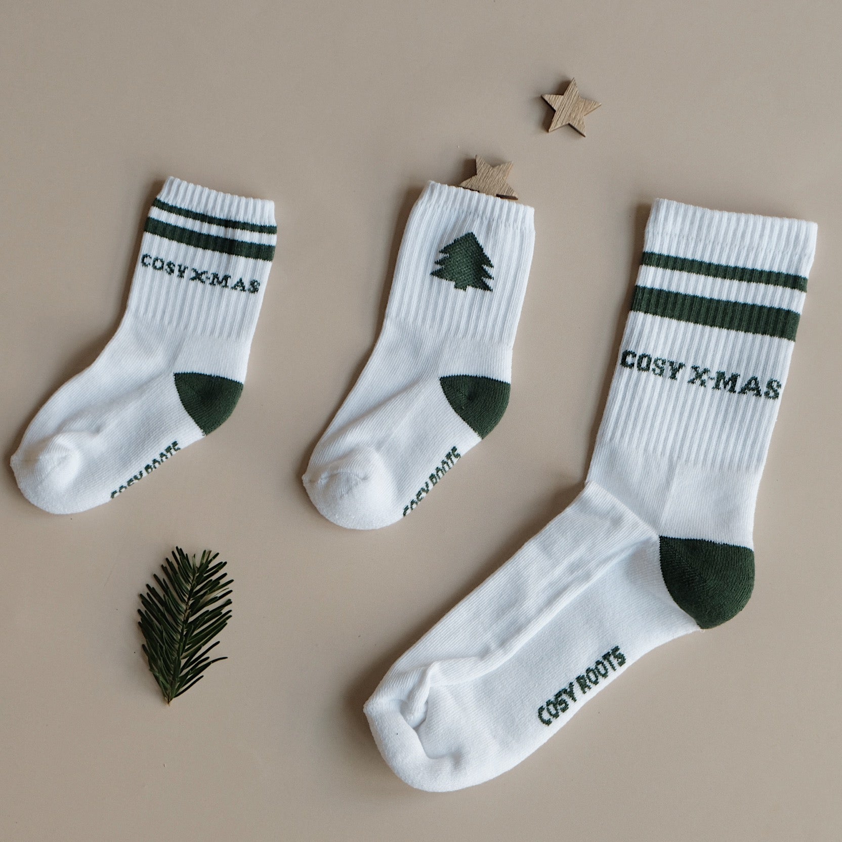 Organic Christmas Socks Green - 2 Pack