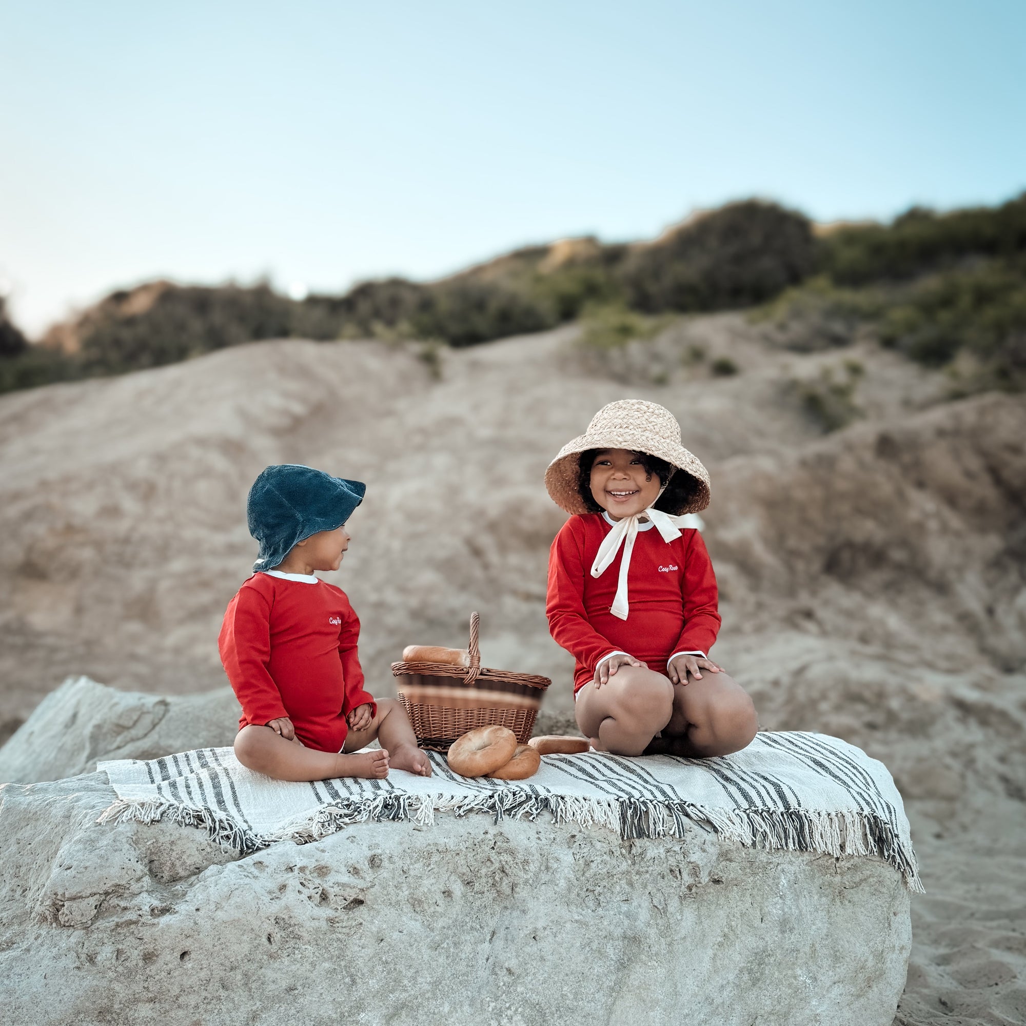 Sustainable UV Longsleeved Bathing Suit - Red (UV STANDARD 801)