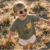 GOTS Organic Oversize Shirt - Khaki with Lemon Print