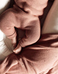 Organic Knit Dungarees - Dusty Rose