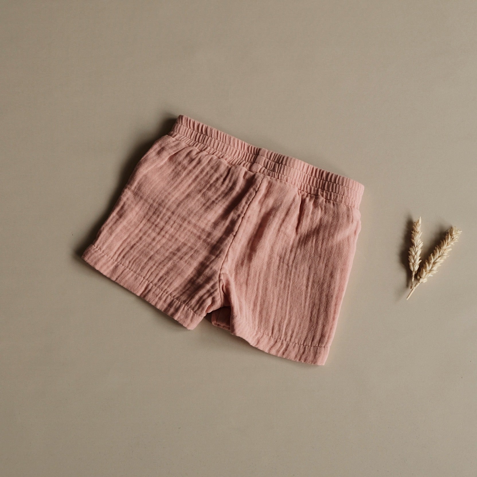 Organic Muslin Shorts - Dusty Rose