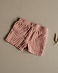 Organic Muslin Shorts - Dusty Rose