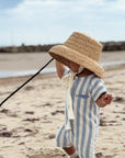 Organic Terry Onesie - Blue Striped