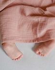 Organic Muslin Swaddle - Dusty Rose - 120x120cm - SALE