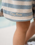 Organic Terry Shorts - Blue Striped